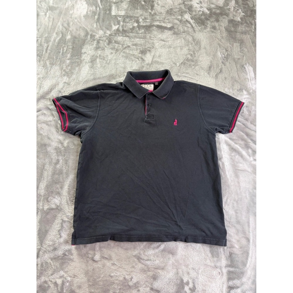 Thomas Pink Men's Classic Fit Polo Shirt Black Tipped Size L Portugal‎